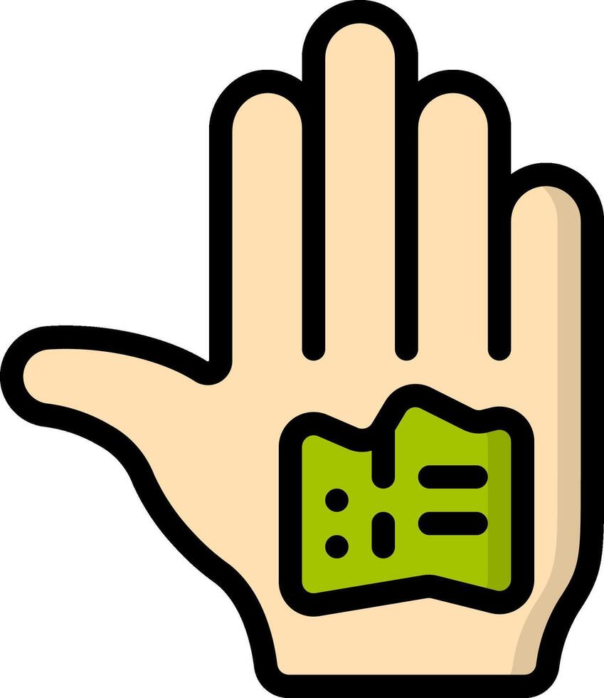 A hand with a green hand with a green hand vector