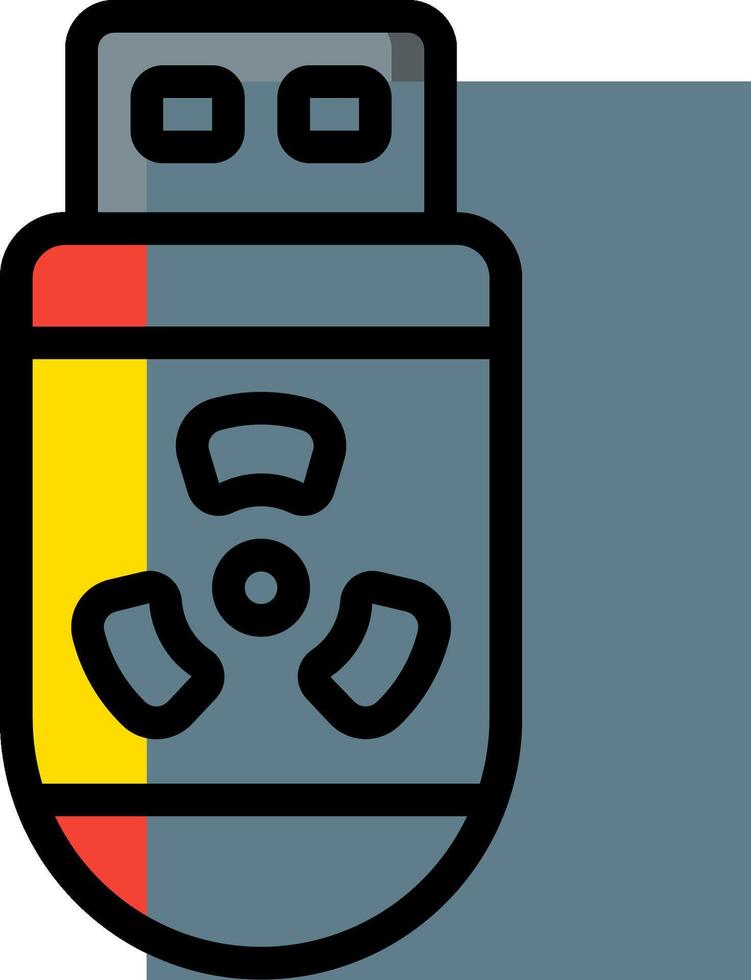 A usb drive with a yellow, red and black color scheme vector