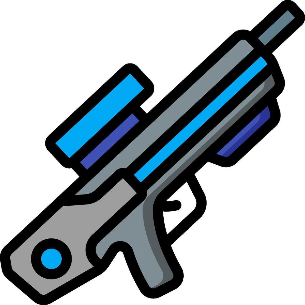 A gun with a blue and gray handle vector