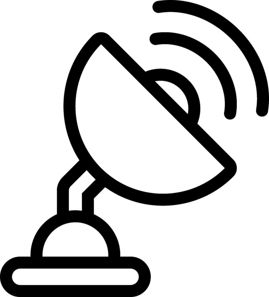 A black and white image of a satellite dish vector