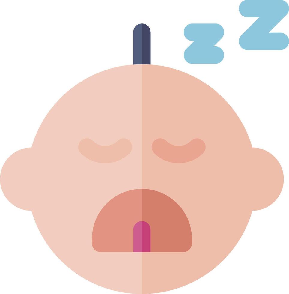 A cartoon baby with his mouth open and his eyes closed vector