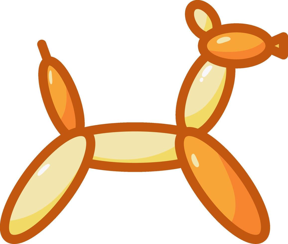 A cartoon dog shaped balloon with a yellow nose vector