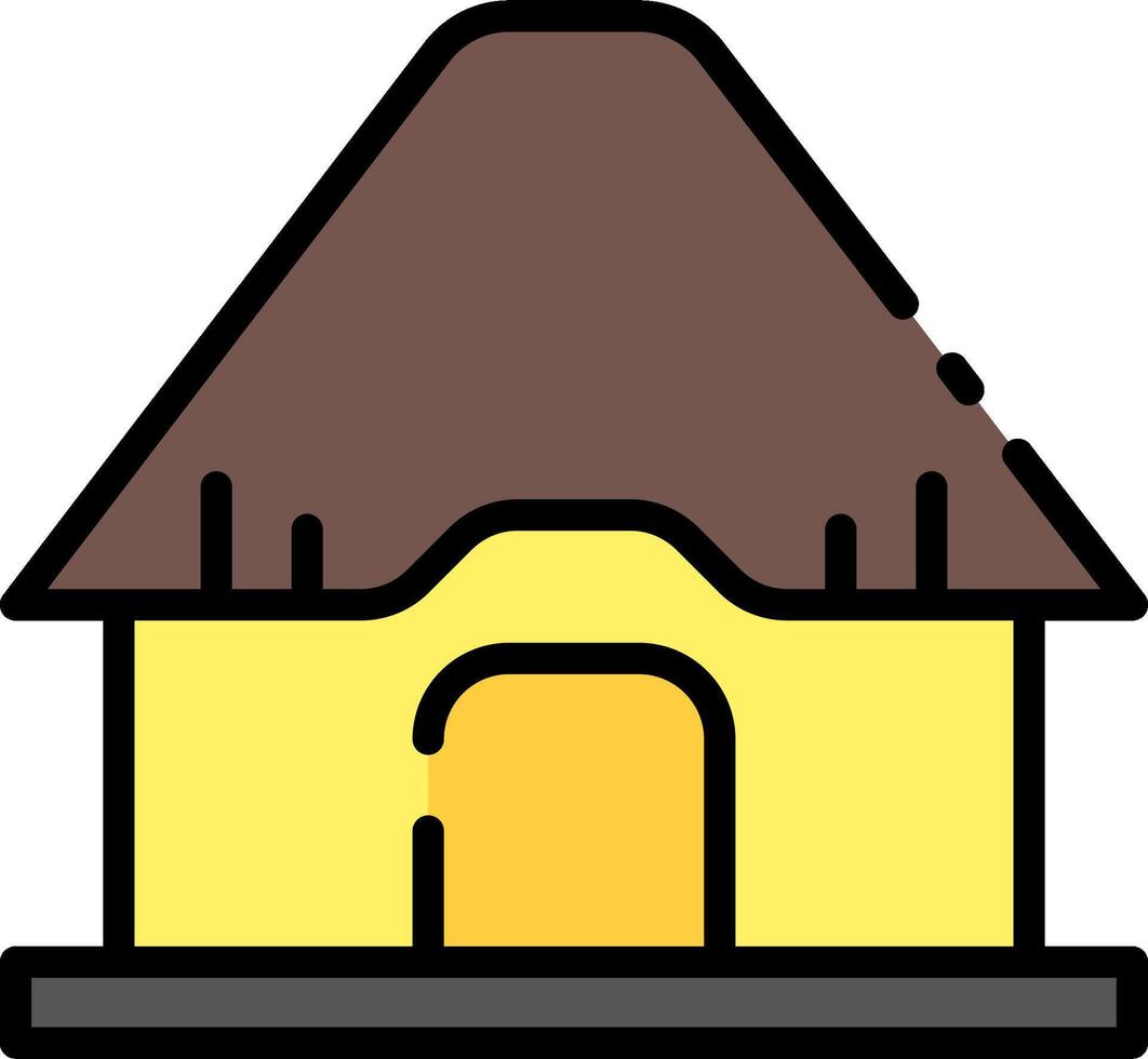 A house with a roof and a door vector