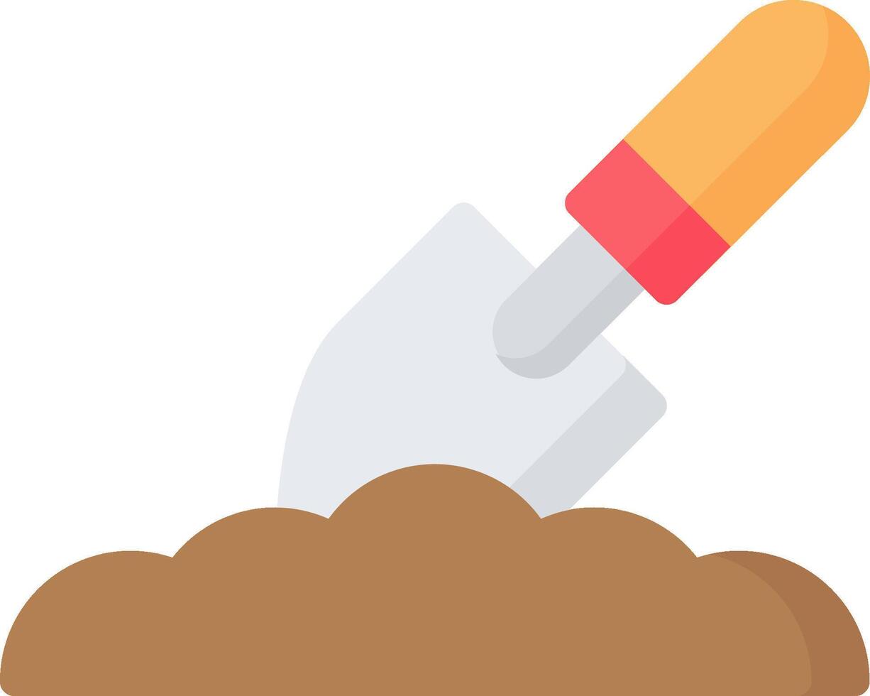 A shovel and shovel in the ground vector