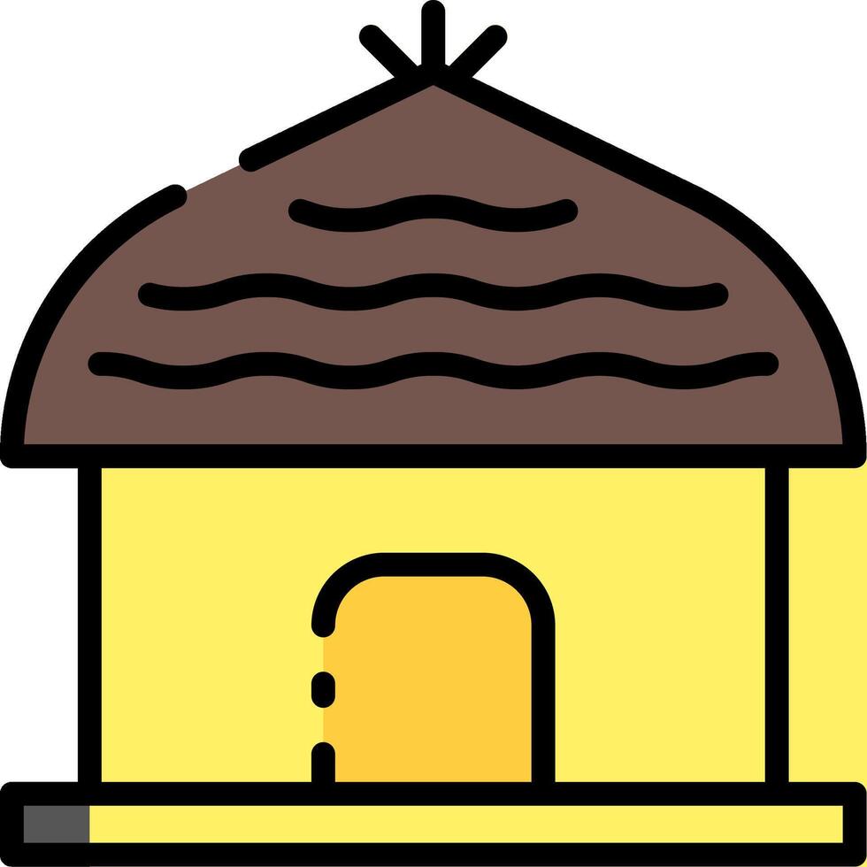 A house with a roof and a door vector
