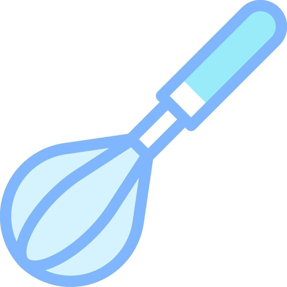 A blue whisk with a handle on a white background vector