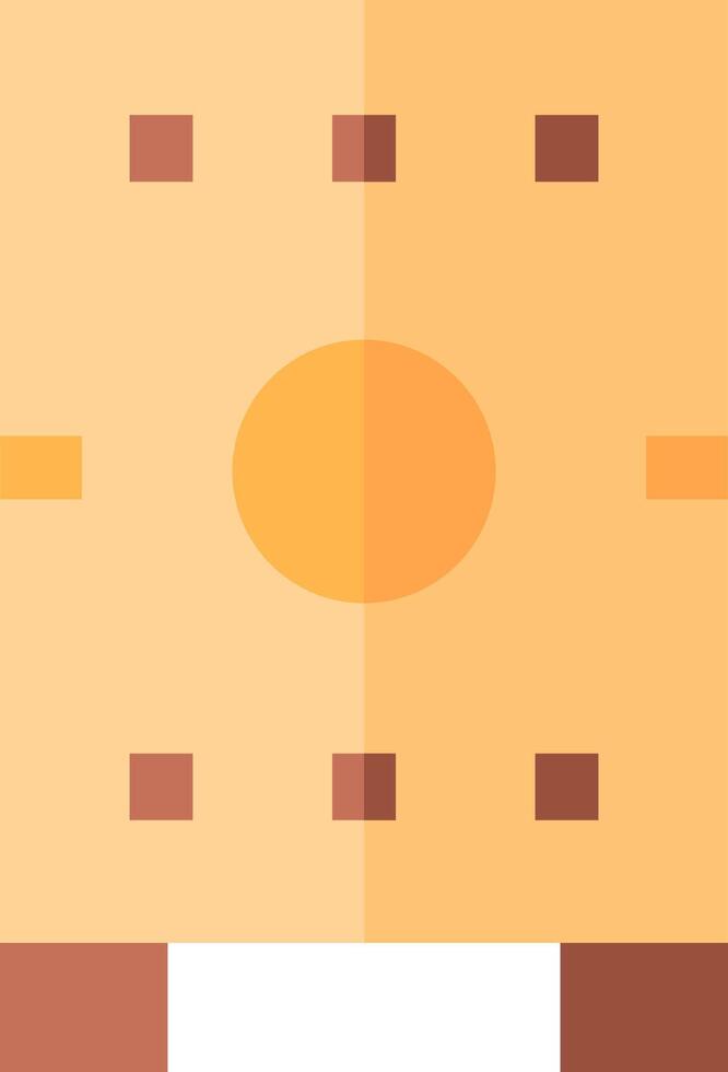A square piece of bread with a brown and white background vector