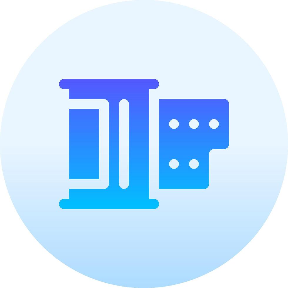 A blue and white icon with a blue and white square vector