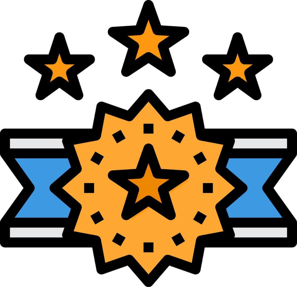 A star and ribbon icon vector