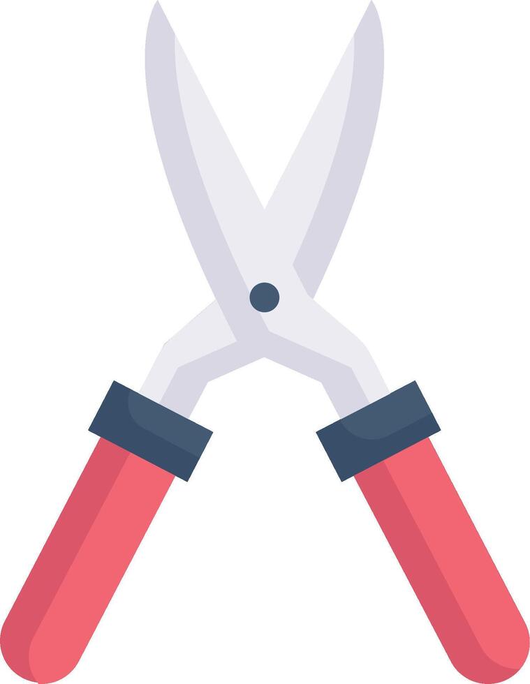 A pair of scissors with red handles on a white background vector