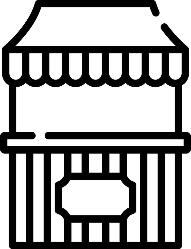 A black and white illustration of a food stand vector