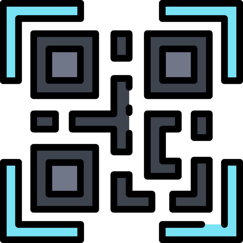 A qr code icon with a square in the middle vector
