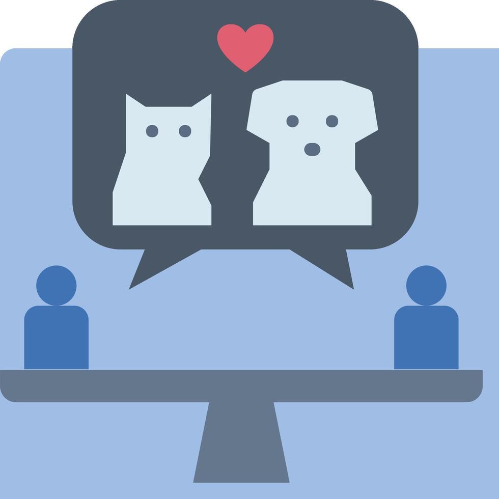 A dog and cat are sitting on a scale with a heart vector