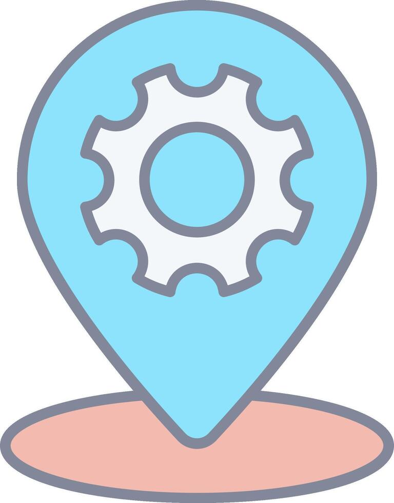 A map pin with gears on it vector