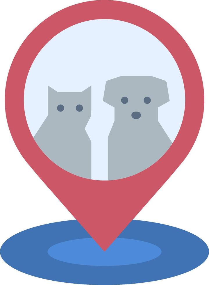 A dog and cat are in a map marker vector