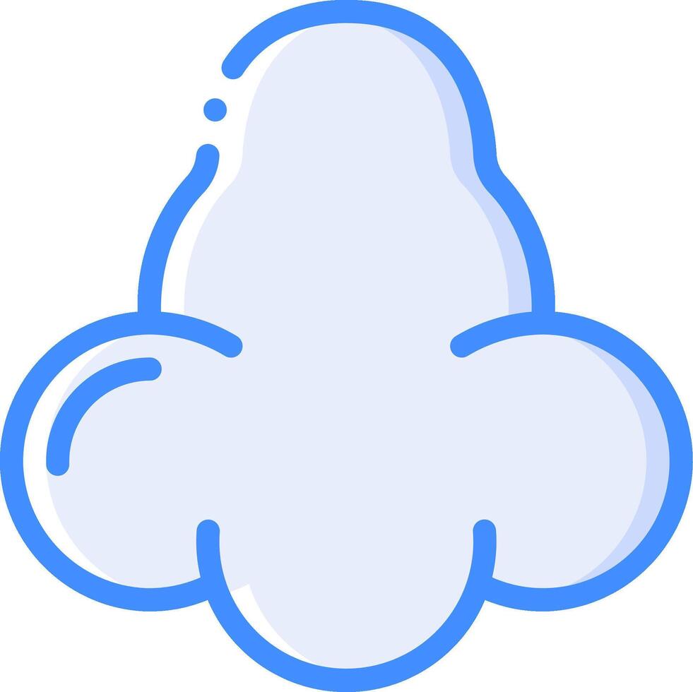 A cloud icon with a blue outline vector