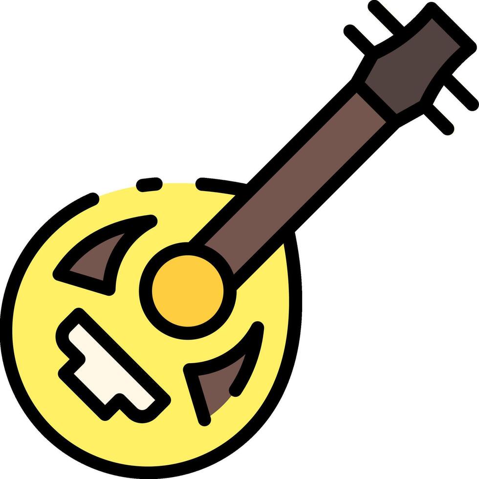A yellow guitar with a black headstock vector