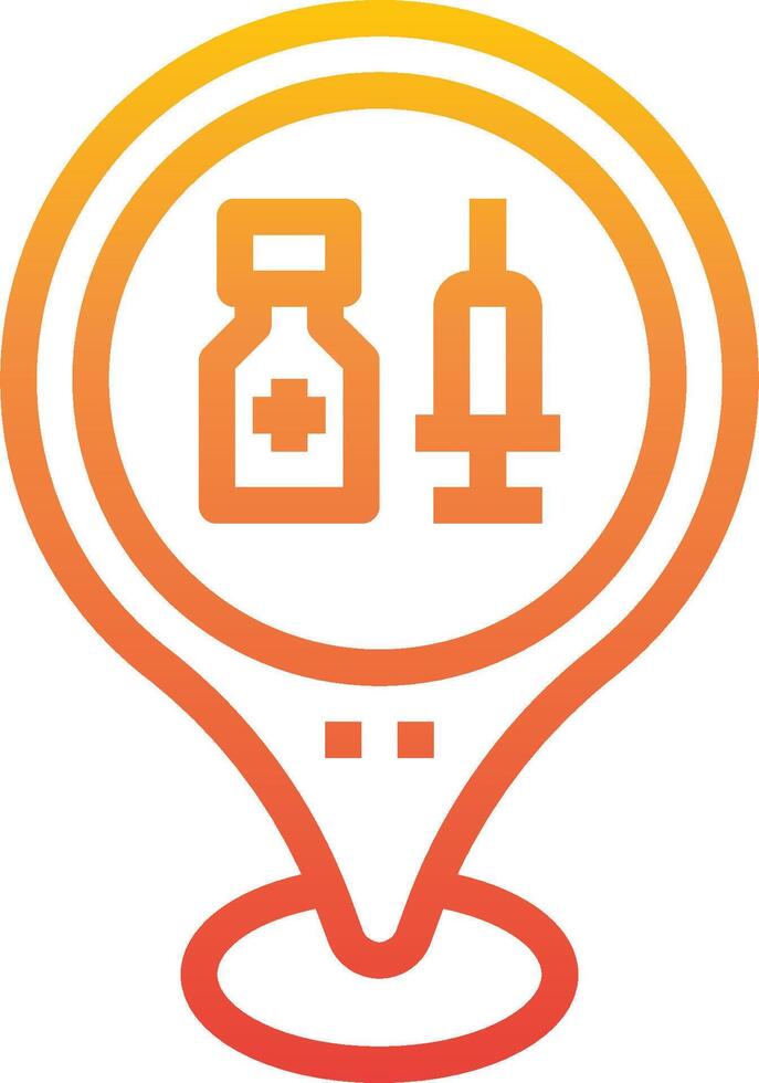 A medical icon with a syringe and a bottle vector