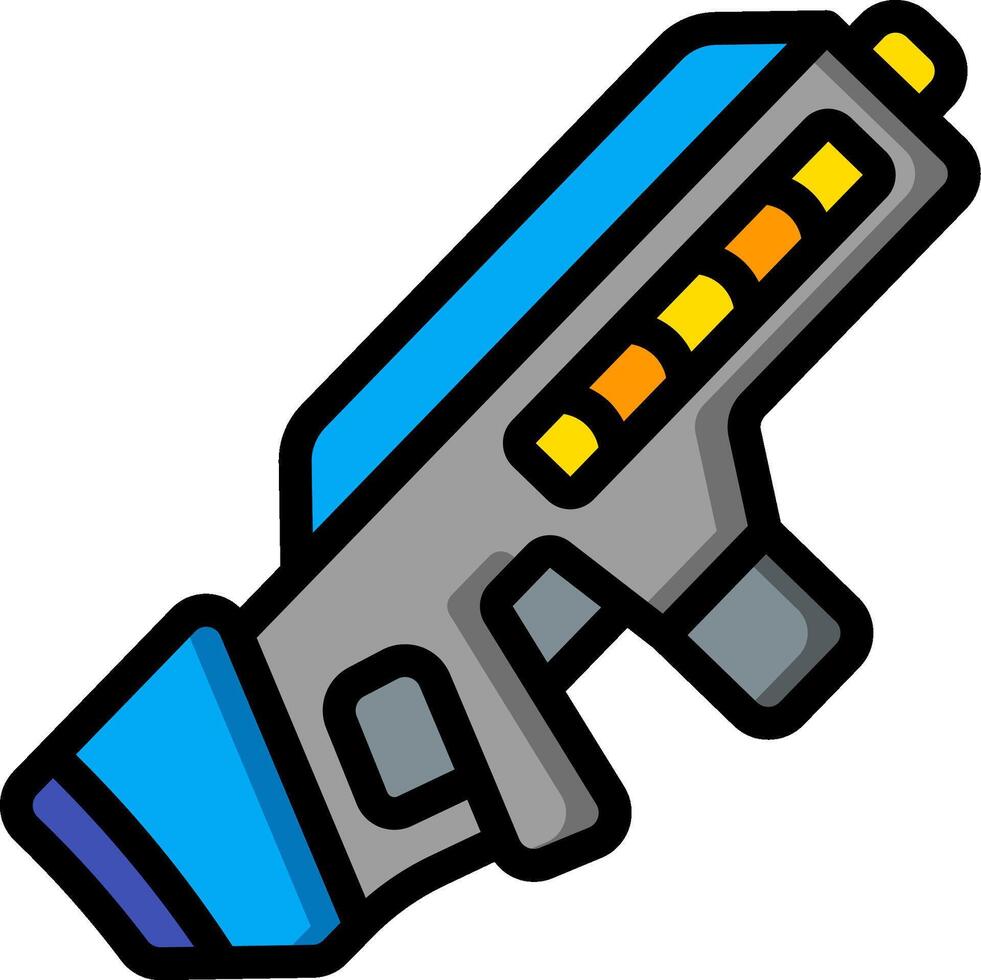 A cartoon gun with a blue and yellow handle vector