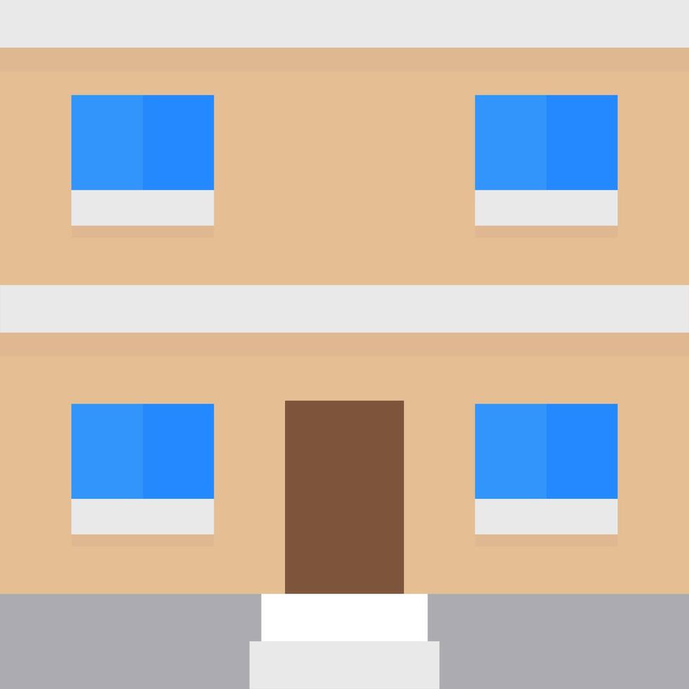 A two story house with windows and a door vector