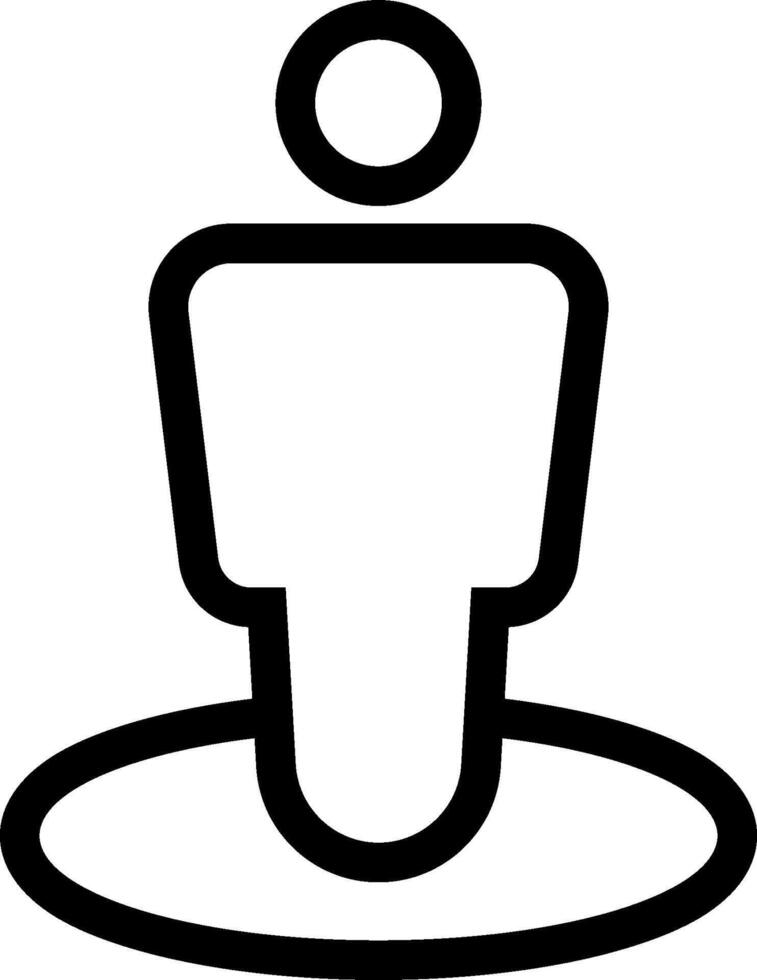 A black and white icon of a person standing on a pedestal vector