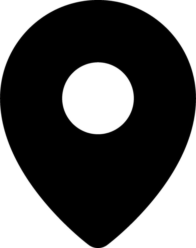 A black pin with a white circle in the center vector