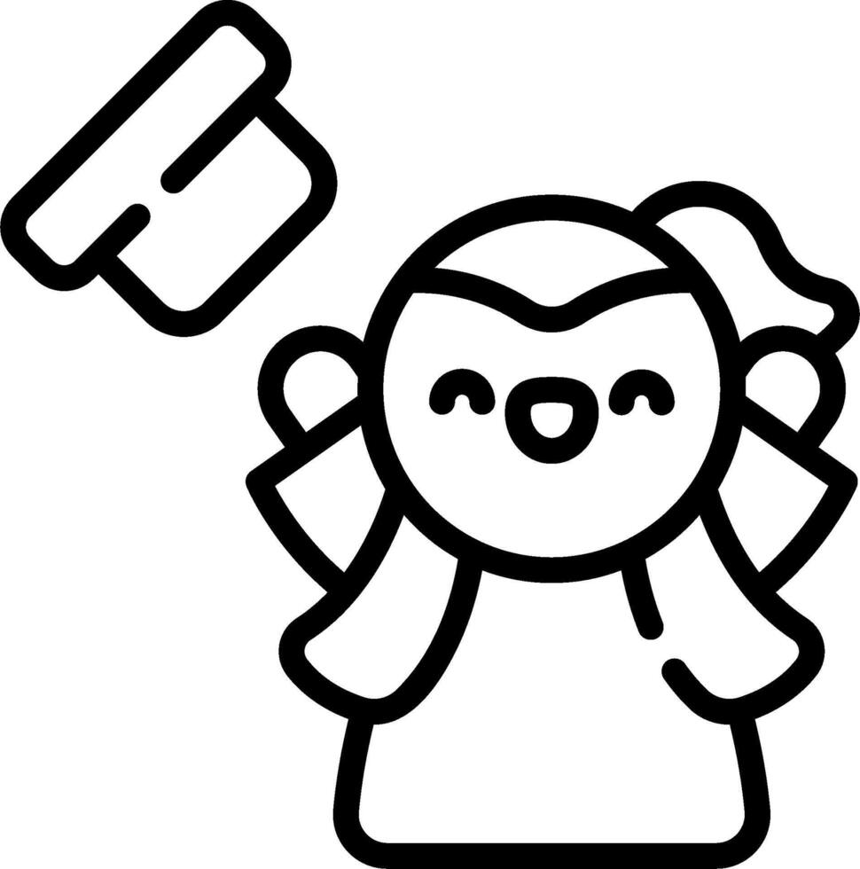A cartoon character holding a hat vector