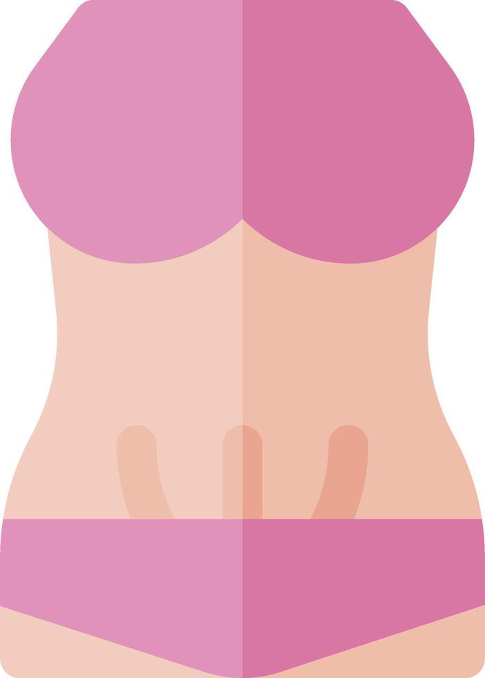 A woman's stomach with a pink bra vector