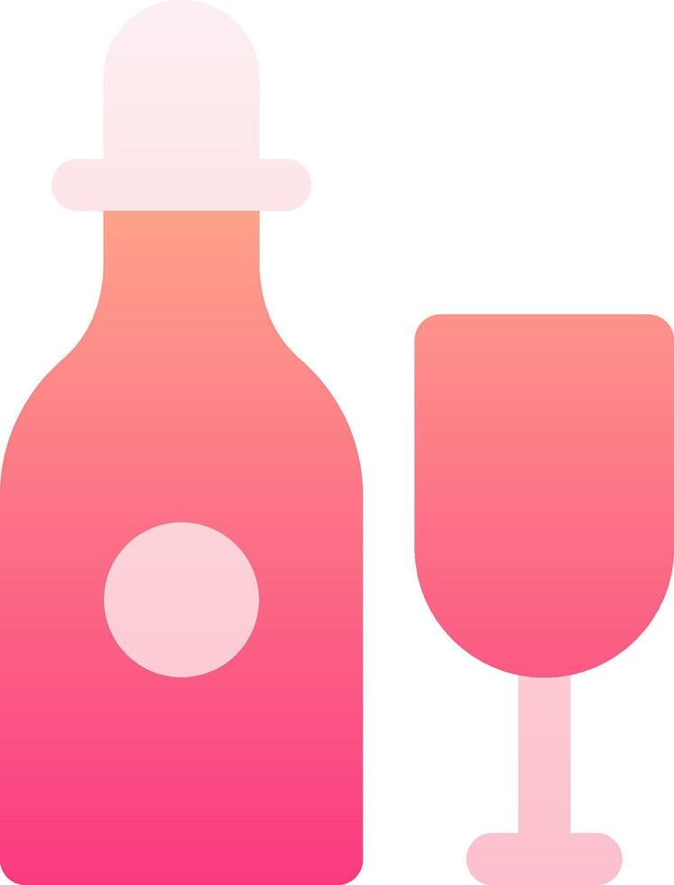 A pink bottle and glass with a pink background vector