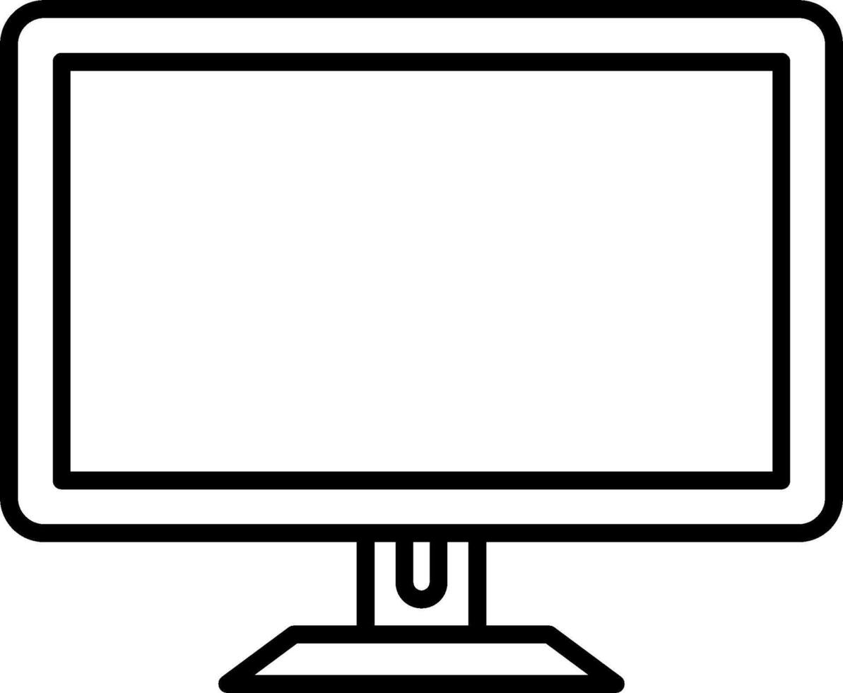 A computer monitor with a white background vector