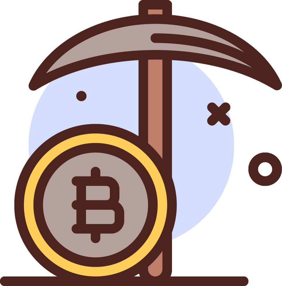 Bitcoin mining icon illustration vector