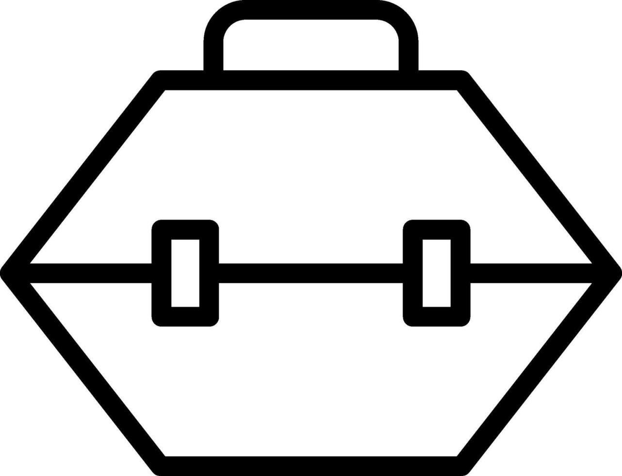 A black and white image of a toolbox vector