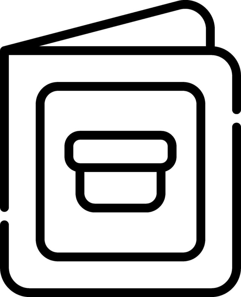 A black and white icon of a wallet vector