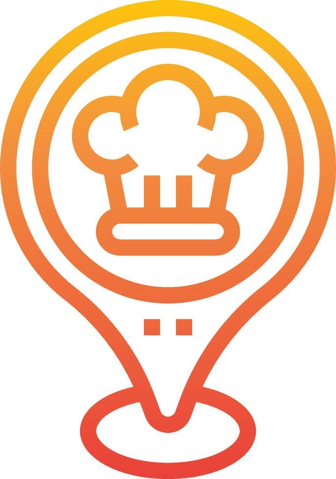 A chef hat icon on a map vector