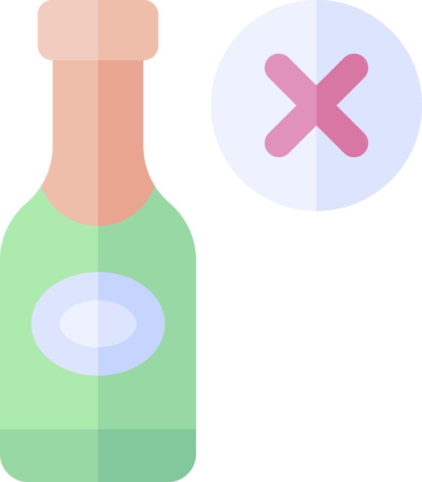A bottle of champagne with a cross next to it vector