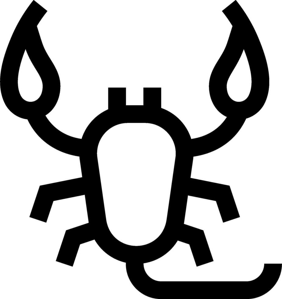 A black and white scorpion icon vector