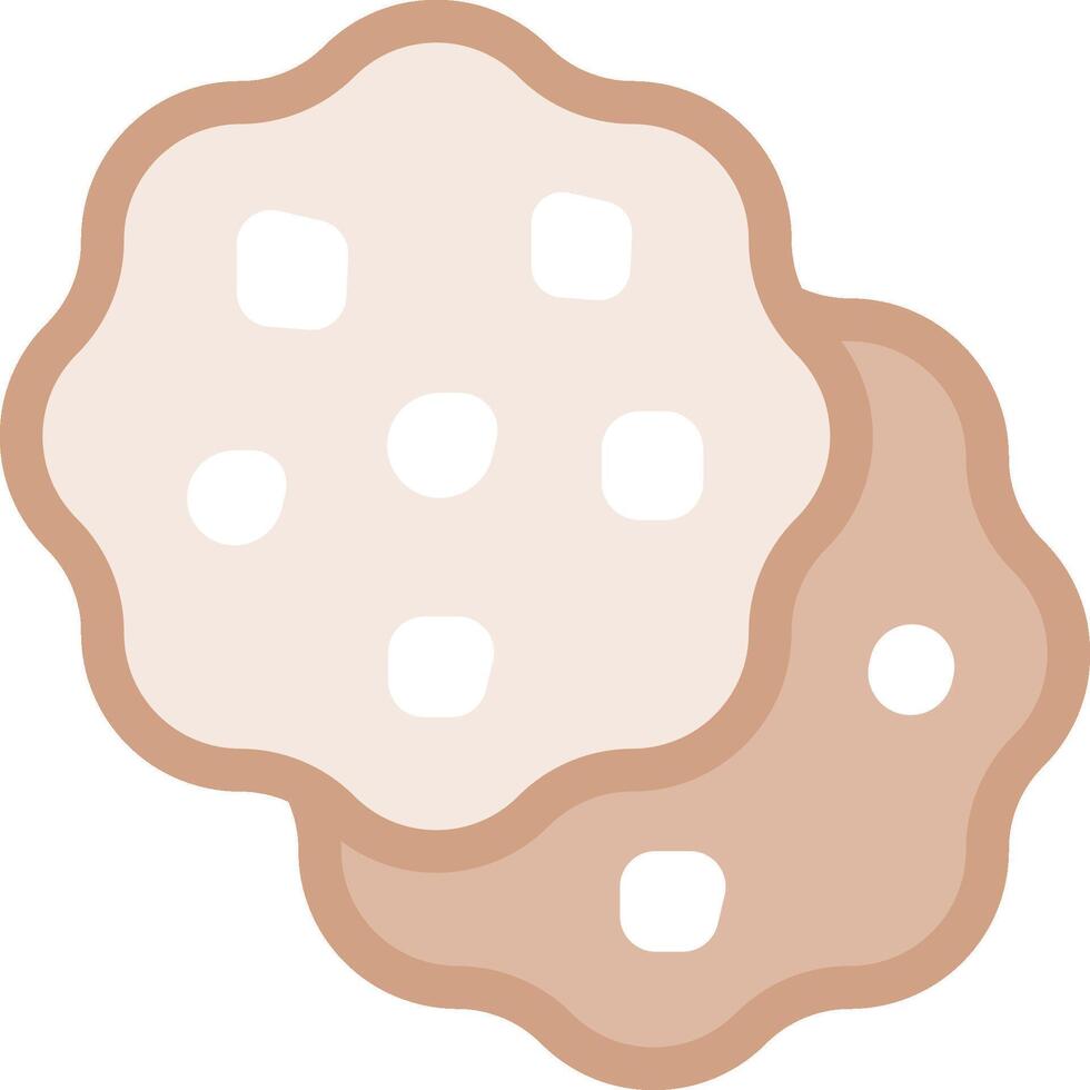 Two cookies are shown on a white background vector
