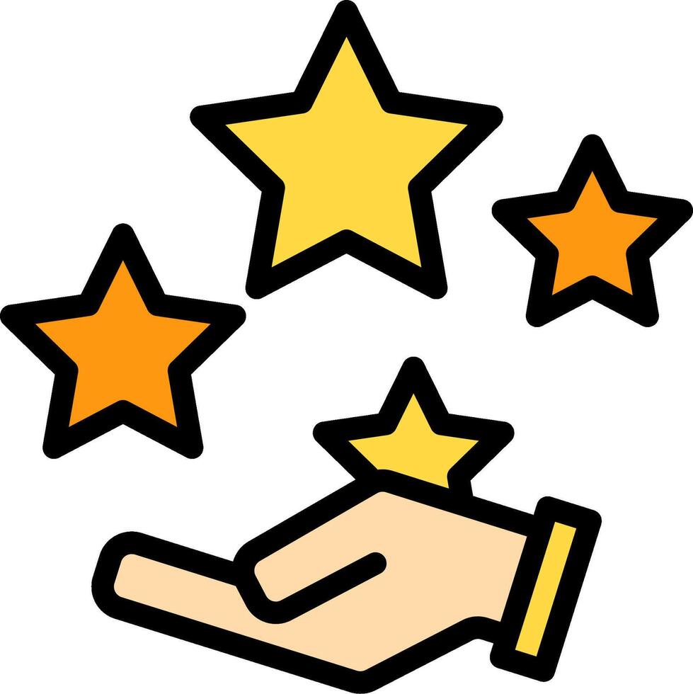 A hand holding a star and five stars vector