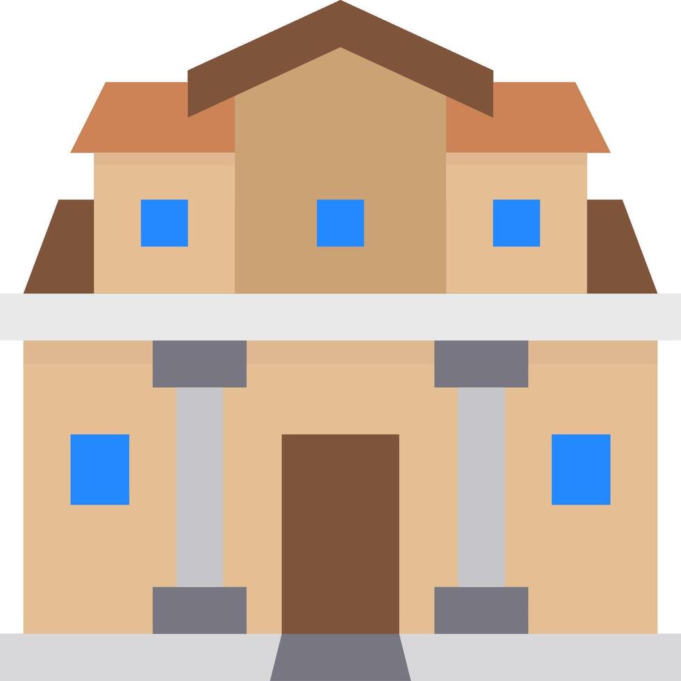 A house with a roof and columns vector