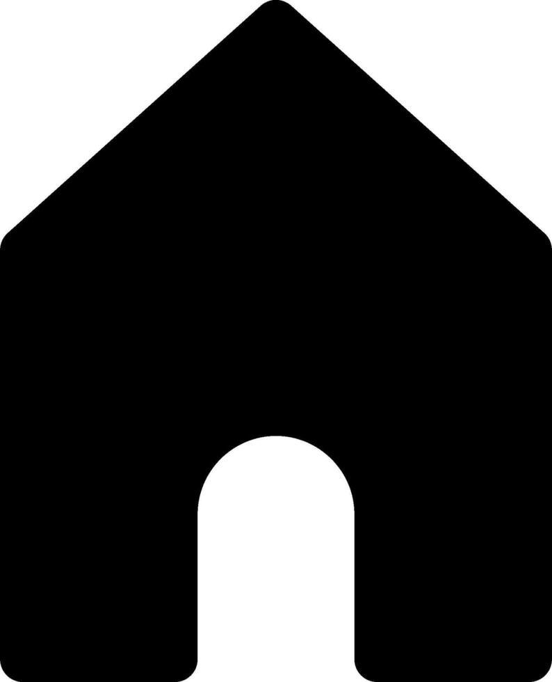 A black house icon with a door vector