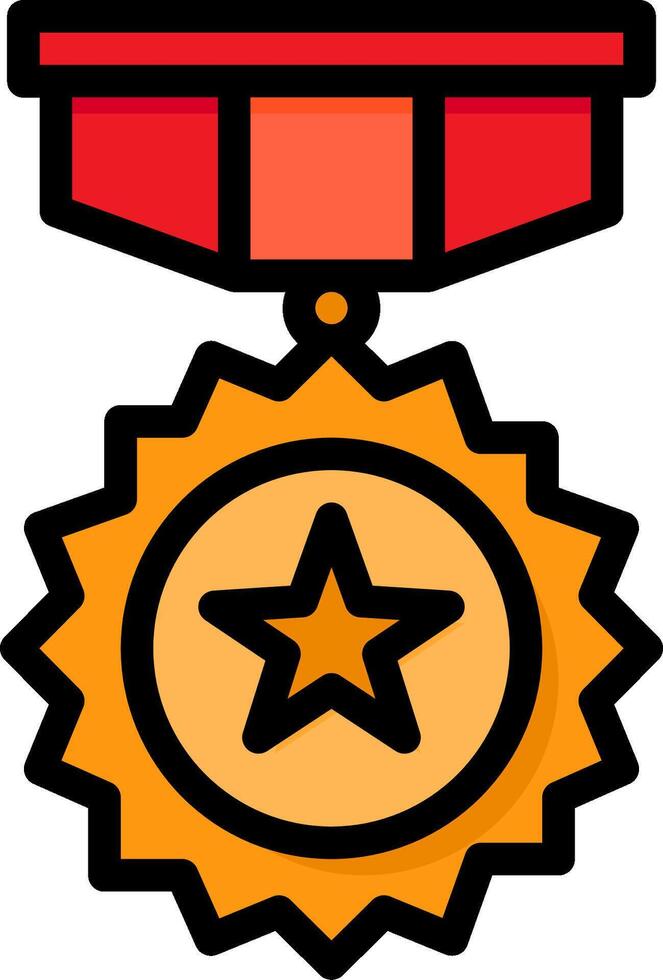 A medal with a star on it vector