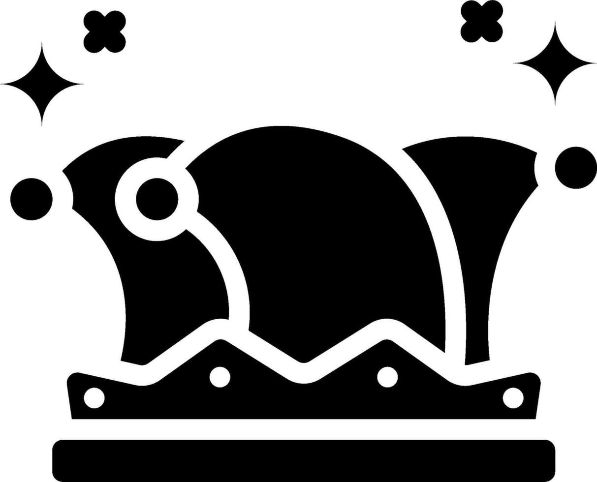 A black and white illustration of a crown vector