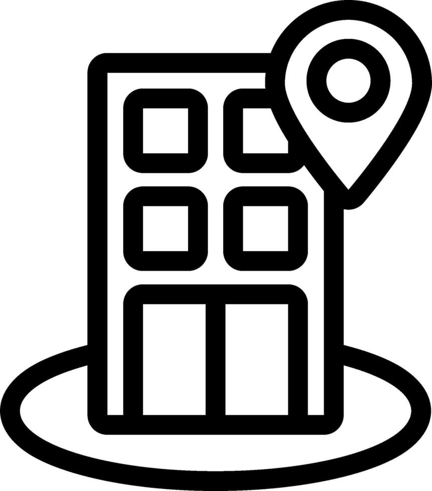 A building with a pin on it vector