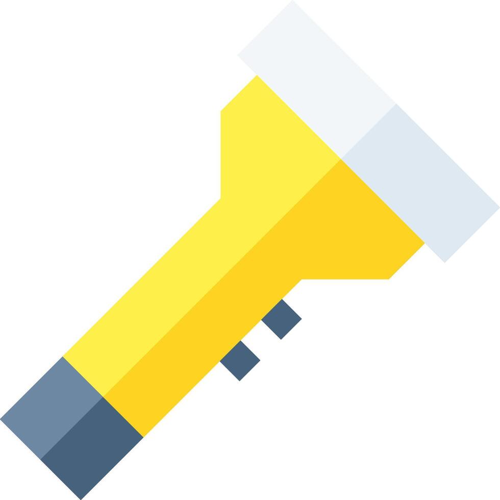 A yellow flashlight with a white light bulb vector