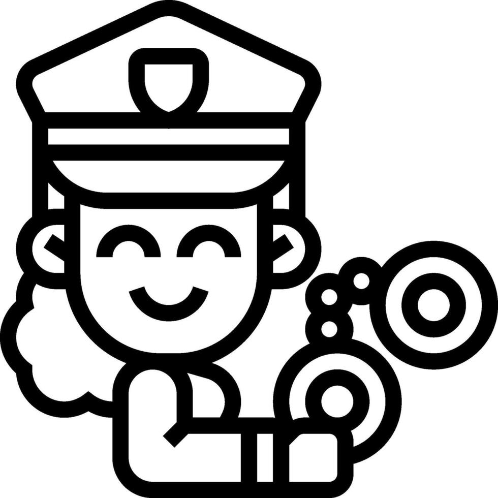 A police officer holding a key chain vector