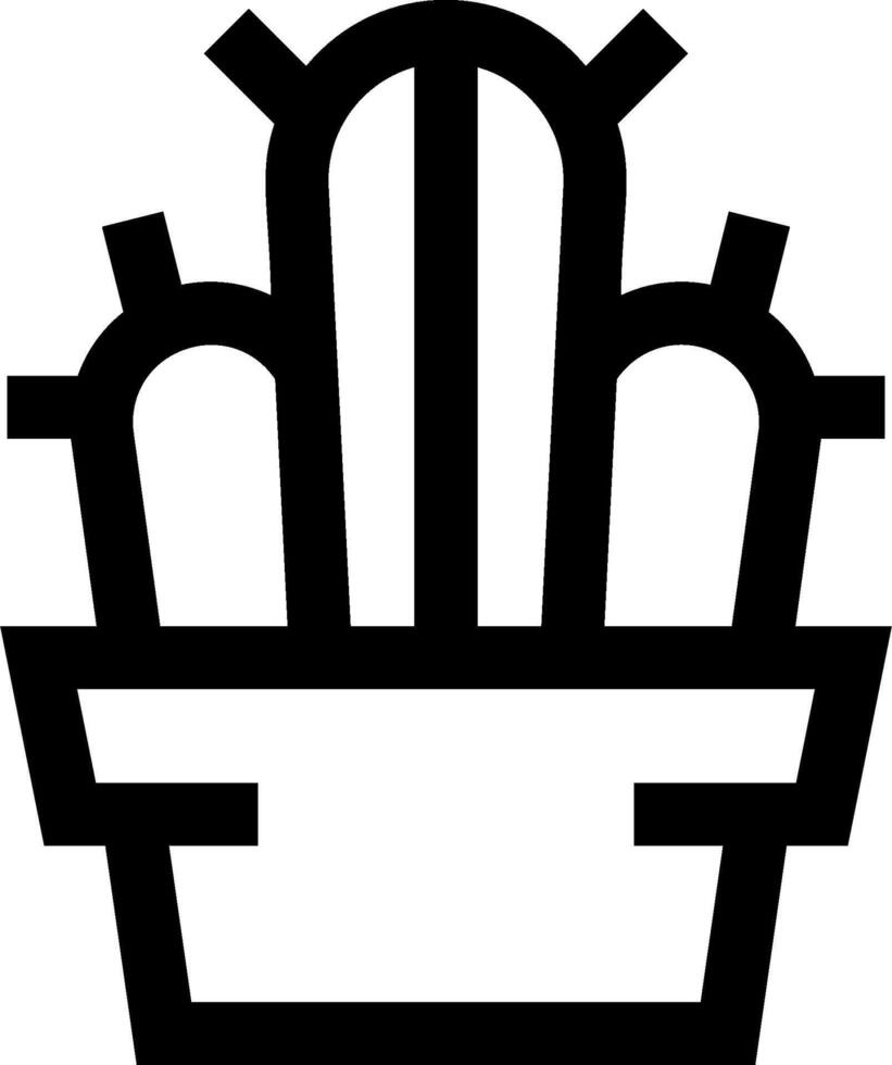 A black and white cactus icon vector