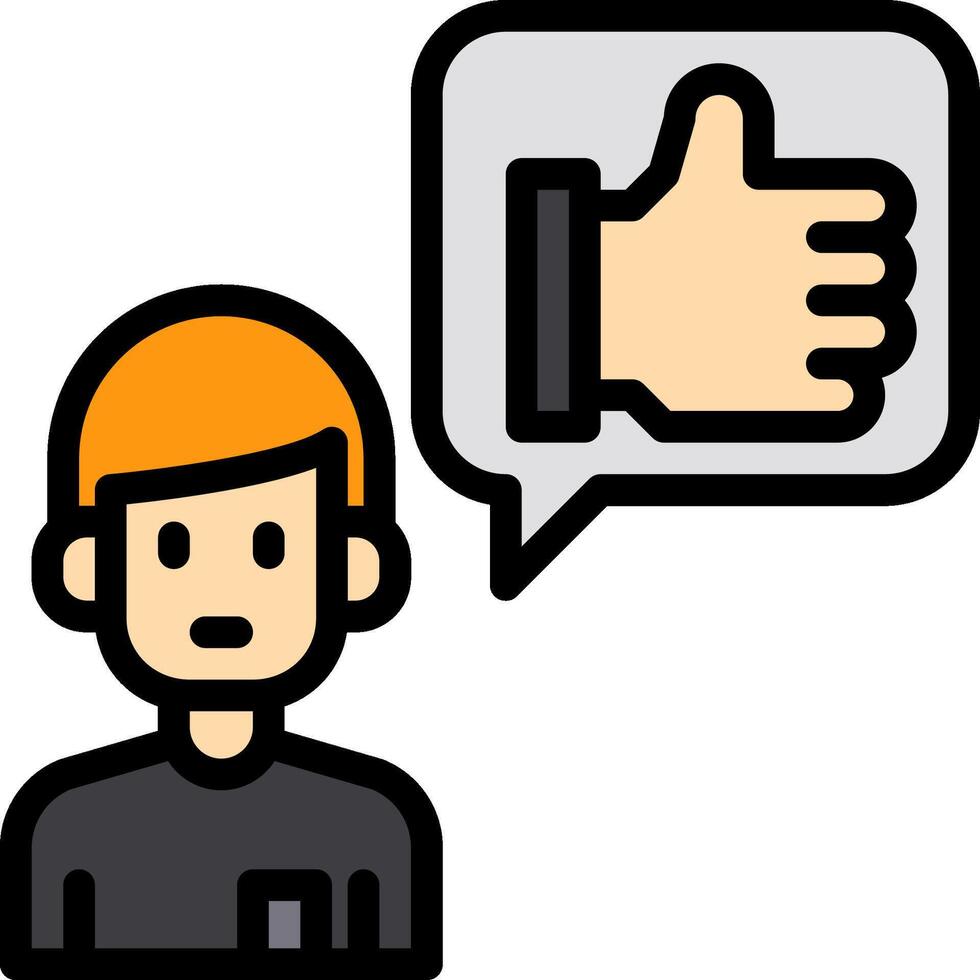A man with a thumbs up sign and a speech bubble vector