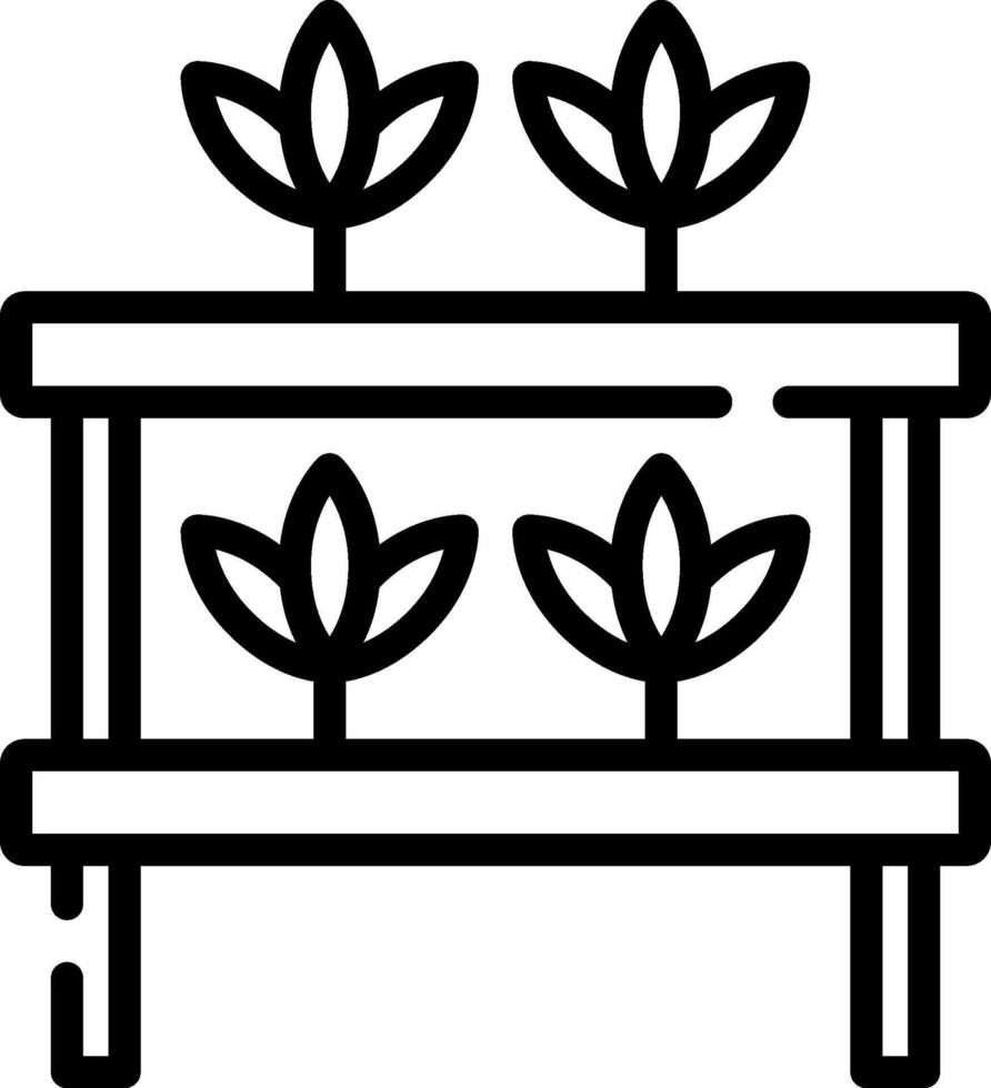 A black and white illustration of a plant stand vector
