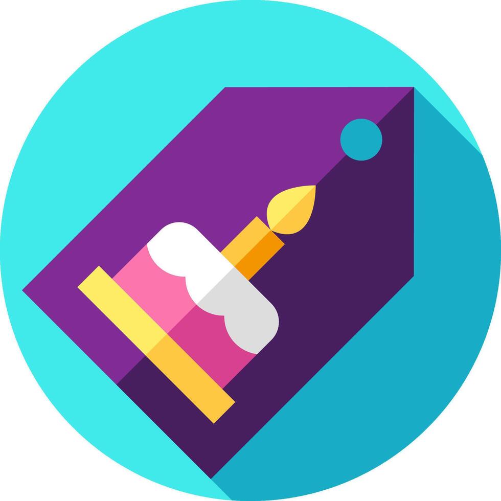 A flat icon of a birthday cake with a tag vector