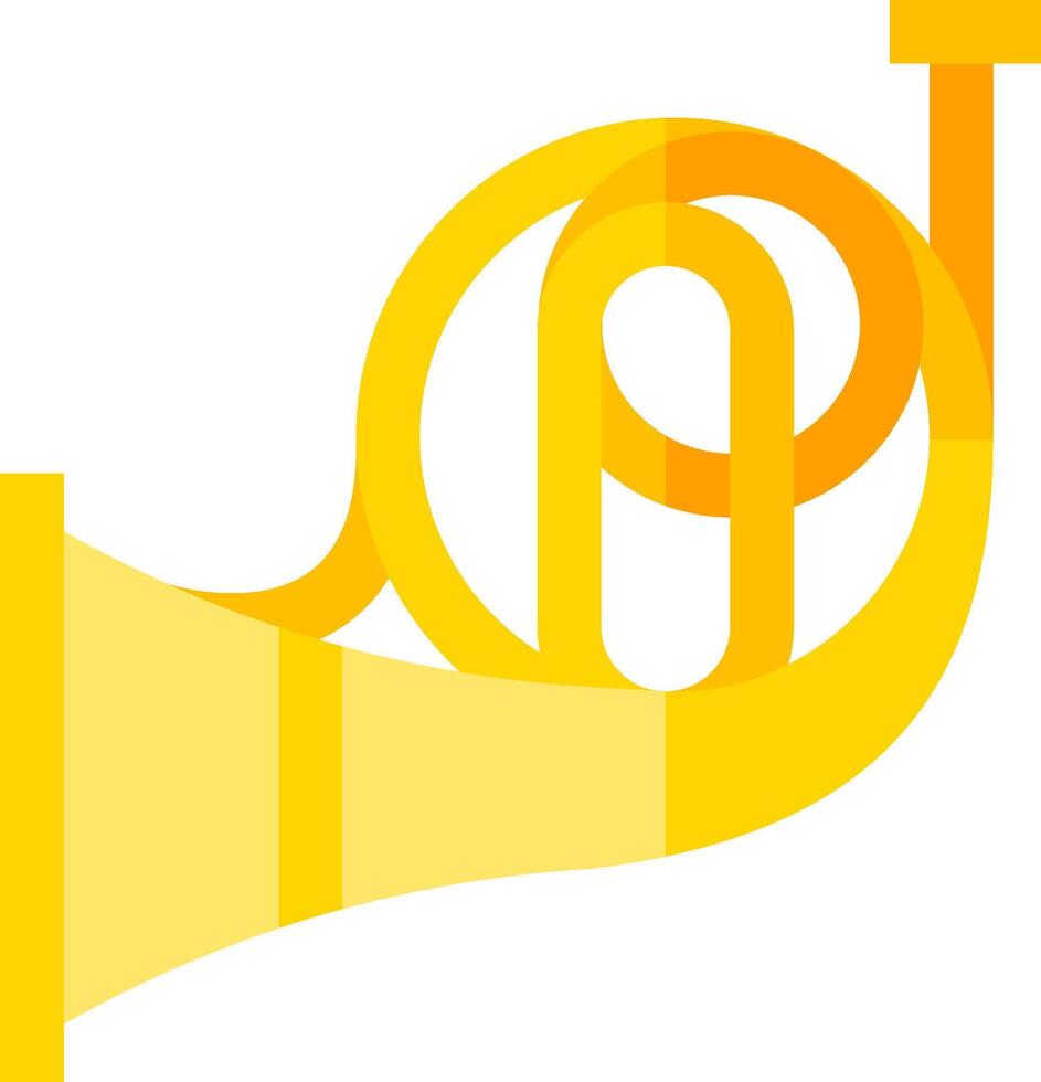 A yellow horn with a white background vector